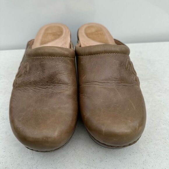 Dansko Brenda Mule Clogs Brown Green Burnished Leather Size 41-10,5-11 - Picture 2 of 8